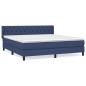 vidaXL Boxspringbett mit Matratze Blau 160x200 cm Stoff vidaXL Boxspringbett mit Matratze Blau 160x200 cm Stoff