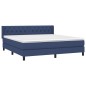 vidaXL Boxspringbett mit Matratze Blau 160x200 cm Stoff vidaXL Boxspringbett mit Matratze Blau 160x200 cm Stoff