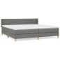 vidaXL Boxspringbett mit Matratze Dunkelgrau 200x200 cm Stoff vidaXL Boxspringbett mit Matratze Dunkelgrau 200x200 cm Stoff