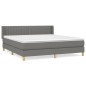 vidaXL Boxspringbett mit Matratze Dunkelgrau 160x200 cm Stoff vidaXL Boxspringbett mit Matratze Dunkelgrau 160x200 cm Stoff