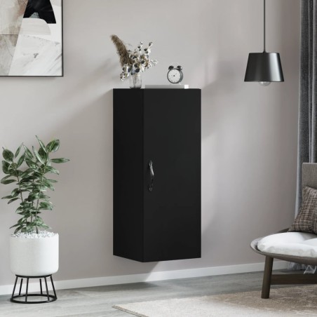 vidaXL Wandschrank Schwarz 34,5x34x90 cm Holzwerkstoff