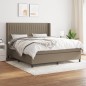 vidaXL Boxspringbett mit Matratze Taupe 160x200 cm Stoff vidaXL Boxspringbett mit Matratze Taupe 160x200 cm Stoff