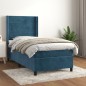 vidaXL Boxspringbett mit Matratze Dunkelblau 90x190 cm Samt vidaXL Boxspringbett mit Matratze Dunkelblau 90x190 cm Samt