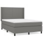 vidaXL Boxspringbett mit Matratze Dunkelgrau 140x190 cm Stoff vidaXL Boxspringbett mit Matratze Dunkelgrau 140x190 cm Stoff