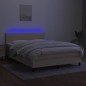 vidaXL Boxspringbett mit Matratze & LED Creme 140x190 cm Stoff vidaXL Boxspringbett mit Matratze & LED Creme 140x190 cm Stoff