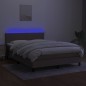 vidaXL Boxspringbett mit Matratze & LED Taupe 140x200 cm Stoff vidaXL Boxspringbett mit Matratze & LED Taupe 140x200 cm Stoff