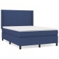 vidaXL Boxspringbett mit Matratze Blau 140x200 cm Stoff vidaXL Boxspringbett mit Matratze Blau 140x200 cm Stoff