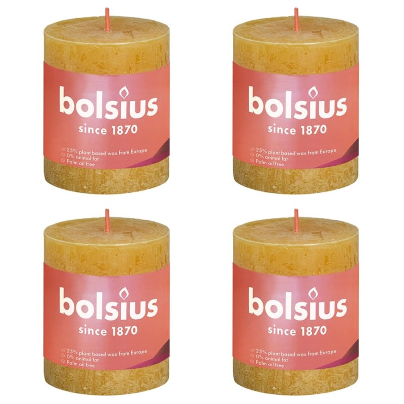 Bolsius Rustikale Stumpenkerzen Shine 4 Stk. 80x68 mm Honiggelb Bolsius Rustikale Stumpenkerzen Shine 4 Stk. 80x68 mm Honiggelb