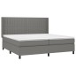 vidaXL Boxspringbett mit Matratze Dunkelgrau 200x200 cm Stoff vidaXL Boxspringbett mit Matratze Dunkelgrau 200x200 cm Stoff