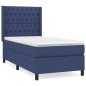 vidaXL Boxspringbett mit Matratze Blau 90x190 cm Stoff vidaXL Boxspringbett mit Matratze Blau 90x190 cm Stoff
