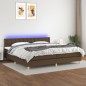 vidaXL Boxspringbett mit Matratze & LED Dunkelbraun 200x200 cm Stoff vidaXL Boxspringbett mit Matratze & LED Dunkelbraun 200x200 cm Stoff