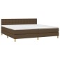 vidaXL Boxspringbett mit Matratze & LED Dunkelbraun 200x200 cm Stoff vidaXL Boxspringbett mit Matratze & LED Dunkelbraun 200x200 cm Stoff