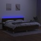vidaXL Boxspringbett mit Matratze & LED Dunkelbraun 200x200 cm Stoff vidaXL Boxspringbett mit Matratze & LED Dunkelbraun 200x200 cm Stoff