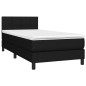 vidaXL Boxspringbett mit Matratze & LED Schwarz 90x200 cm Stoff vidaXL Boxspringbett mit Matratze & LED Schwarz 90x200 cm Stoff