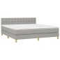 vidaXL Boxspringbett mit Matratze & LED Hellgrau 160x200 cm Stoff vidaXL Boxspringbett mit Matratze & LED Hellgrau 160x200 cm Stoff