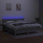 vidaXL Boxspringbett mit Matratze & LED Hellgrau 160x200 cm Stoff vidaXL Boxspringbett mit Matratze & LED Hellgrau 160x200 cm Stoff