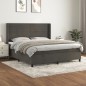 vidaXL Boxspringbett mit Matratze Dunkelgrau 160x200 cm Samt vidaXL Boxspringbett mit Matratze Dunkelgrau 160x200 cm Samt