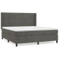 vidaXL Boxspringbett mit Matratze Dunkelgrau 160x200 cm Samt vidaXL Boxspringbett mit Matratze Dunkelgrau 160x200 cm Samt
