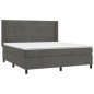 vidaXL Boxspringbett mit Matratze Dunkelgrau 160x200 cm Samt vidaXL Boxspringbett mit Matratze Dunkelgrau 160x200 cm Samt