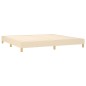 vidaXL Boxspringbett mit Matratze & LED Creme 200x200 cm Stoff vidaXL Boxspringbett mit Matratze & LED Creme 200x200 cm Stoff