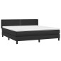 vidaXL Boxspringbett mit Matratze Schwarz 160x200 cm Kunstleder vidaXL Boxspringbett mit Matratze Schwarz 160x200 cm Kunstleder