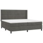 vidaXL Boxspringbett mit Matratze Dunkelgrau 200x200 cm Samt vidaXL Boxspringbett mit Matratze Dunkelgrau 200x200 cm Samt