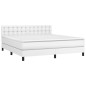 vidaXL Boxspringbett mit Matratze & LED Weiß 180x200 cm Kunstleder vidaXL Boxspringbett mit Matratze & LED Weiß 180x200 cm Kunstleder
