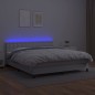 vidaXL Boxspringbett mit Matratze & LED Weiß 180x200 cm Kunstleder vidaXL Boxspringbett mit Matratze & LED Weiß 180x200 cm Kunstleder