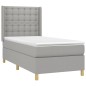 vidaXL Boxspringbett mit Matratze Hellgrau 80x200 cm Stoff vidaXL Boxspringbett mit Matratze Hellgrau 80x200 cm Stoff