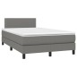vidaXL Boxspringbett mit Matratze & LED Dunkelgrau 120x200 cm Stoff vidaXL Boxspringbett mit Matratze & LED Dunkelgrau 120x200 cm Stoff