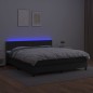 vidaXL Boxspringbett mit Matratze & LED Schwarz 180x200 cm Kunstleder vidaXL Boxspringbett mit Matratze & LED Schwarz 180x200 cm Kunstleder
