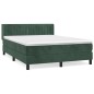 vidaXL Boxspringbett mit Matratze Dunkelgrün 140x200 cm Samt vidaXL Boxspringbett mit Matratze Dunkelgrün 140x200 cm Samt