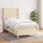 vidaXL Boxspringbett mit Matratze Creme 90x200 cm Stoff vidaXL Boxspringbett mit Matratze Creme 90x200 cm Stoff