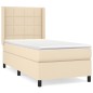 vidaXL Boxspringbett mit Matratze Creme 90x200 cm Stoff vidaXL Boxspringbett mit Matratze Creme 90x200 cm Stoff