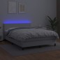 vidaXL Boxspringbett mit Matratze & LED Weiß 140x190 cm Kunstleder vidaXL Boxspringbett mit Matratze & LED Weiß 140x190 cm Kunstleder