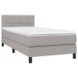 vidaXL Boxspringbett mit Matratze & LED Hellgrau 90x200 cm Stoff vidaXL Boxspringbett mit Matratze & LED Hellgrau 90x200 cm Stoff