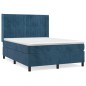 vidaXL Boxspringbett mit Matratze Dunkelblau 140x200 cm Samt vidaXL Boxspringbett mit Matratze Dunkelblau 140x200 cm Samt