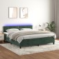 vidaXL Boxspringbett mit Matratze & LED Dunkelgrün 180x200 cm Samt vidaXL Boxspringbett mit Matratze & LED Dunkelgrün 180x200 cm Samt