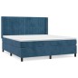 vidaXL Boxspringbett mit Matratze Dunkelblau 160x200 cm Samt vidaXL Boxspringbett mit Matratze Dunkelblau 160x200 cm Samt