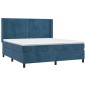 vidaXL Boxspringbett mit Matratze Dunkelblau 160x200 cm Samt vidaXL Boxspringbett mit Matratze Dunkelblau 160x200 cm Samt