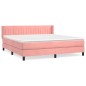 vidaXL Boxspringbett mit Matratze Rosa 160x200 cm Samt vidaXL Boxspringbett mit Matratze Rosa 160x200 cm Samt