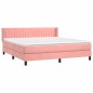 vidaXL Boxspringbett mit Matratze Rosa 160x200 cm Samt vidaXL Boxspringbett mit Matratze Rosa 160x200 cm Samt