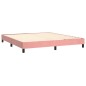 vidaXL Boxspringbett mit Matratze Rosa 160x200 cm Samt vidaXL Boxspringbett mit Matratze Rosa 160x200 cm Samt