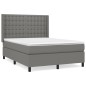 vidaXL Boxspringbett mit Matratze Dunkelgrau 140x200 cm Stoff vidaXL Boxspringbett mit Matratze Dunkelgrau 140x200 cm Stoff
