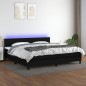 vidaXL Boxspringbett mit Matratze & LED Schwarz 200x200 cm Stoff vidaXL Boxspringbett mit Matratze & LED Schwarz 200x200 cm Stoff