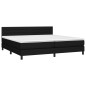 vidaXL Boxspringbett mit Matratze & LED Schwarz 200x200 cm Stoff vidaXL Boxspringbett mit Matratze & LED Schwarz 200x200 cm Stoff