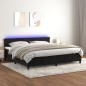 vidaXL Boxspringbett mit Matratze & LED Schwarz 200x200 cm Samt vidaXL Boxspringbett mit Matratze & LED Schwarz 200x200 cm Samt
