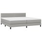 vidaXL Boxspringbett mit Matratze & LED Hellgrau 200x200 cm Stoff vidaXL Boxspringbett mit Matratze & LED Hellgrau 200x200 cm Stoff