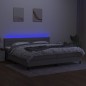 vidaXL Boxspringbett mit Matratze & LED Hellgrau 200x200 cm Stoff vidaXL Boxspringbett mit Matratze & LED Hellgrau 200x200 cm Stoff