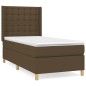 vidaXL Boxspringbett mit Matratze Dunkelbraun 100x200 cm Stoff vidaXL Boxspringbett mit Matratze Dunkelbraun 100x200 cm Stoff